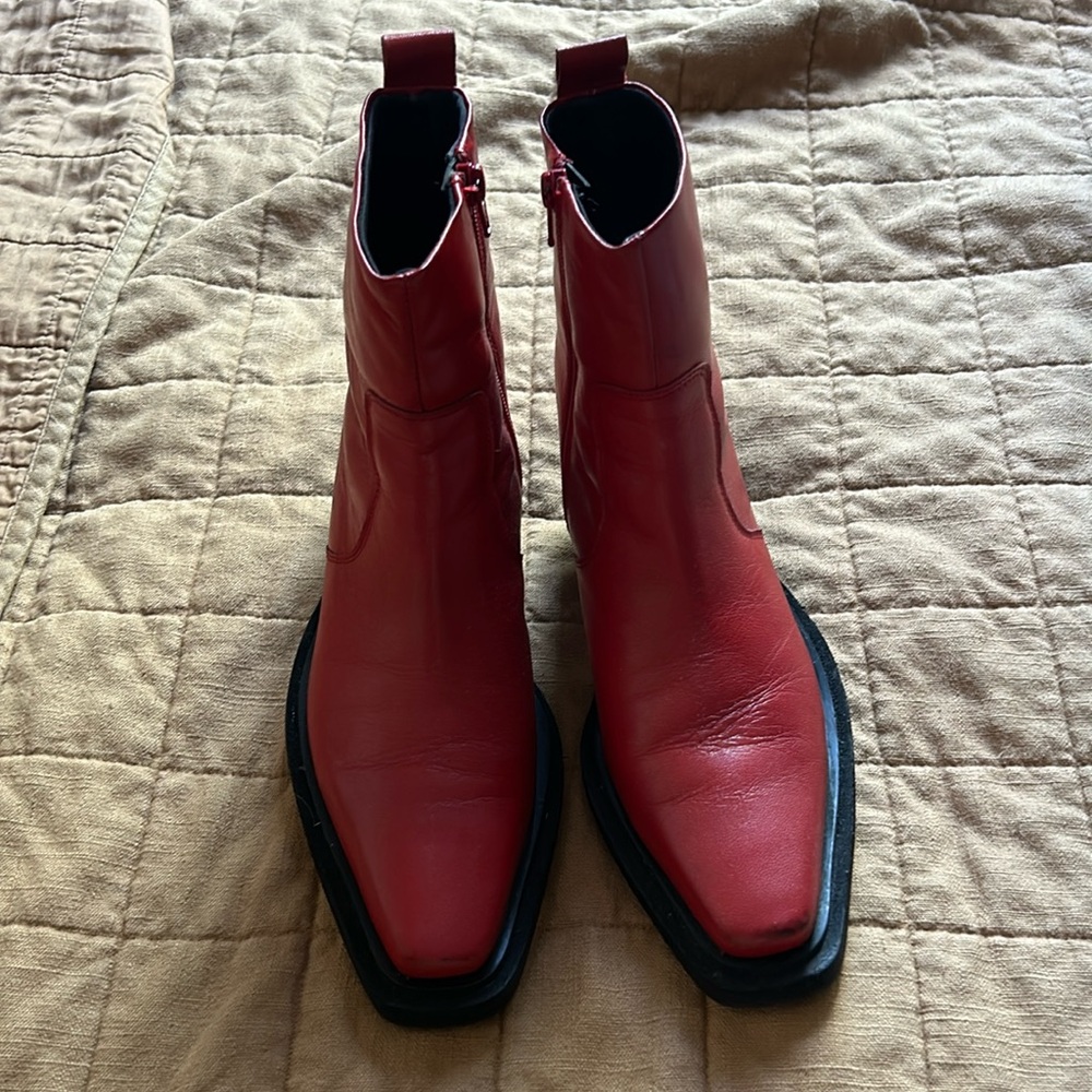 Red western boots